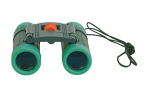  a pair of compact, folding binoculars, easy to use for little hands, offering 8x magnification and presented in a sophisticated illustrated gift box.