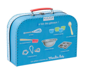 Moulin Roty | My First Baking Set with 12 Real Utensils in Illustrated Carry Case | Age: 3+