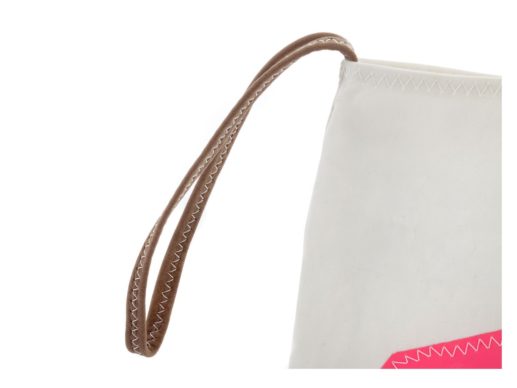 Hand-sewn in France, this cute clutch bag is crafted from a genuine recycled sail cloth and is adorned with an oversized number ‘3’ (pink) on the front.   