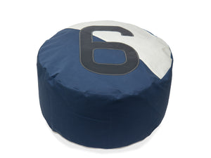 727 Sailbags | FILLED Duo No.6 Bean Bag | Navy, White & Black | Diameter 72cm | FILLING + AUCKLAND METRO DELIVERY INCLUDED