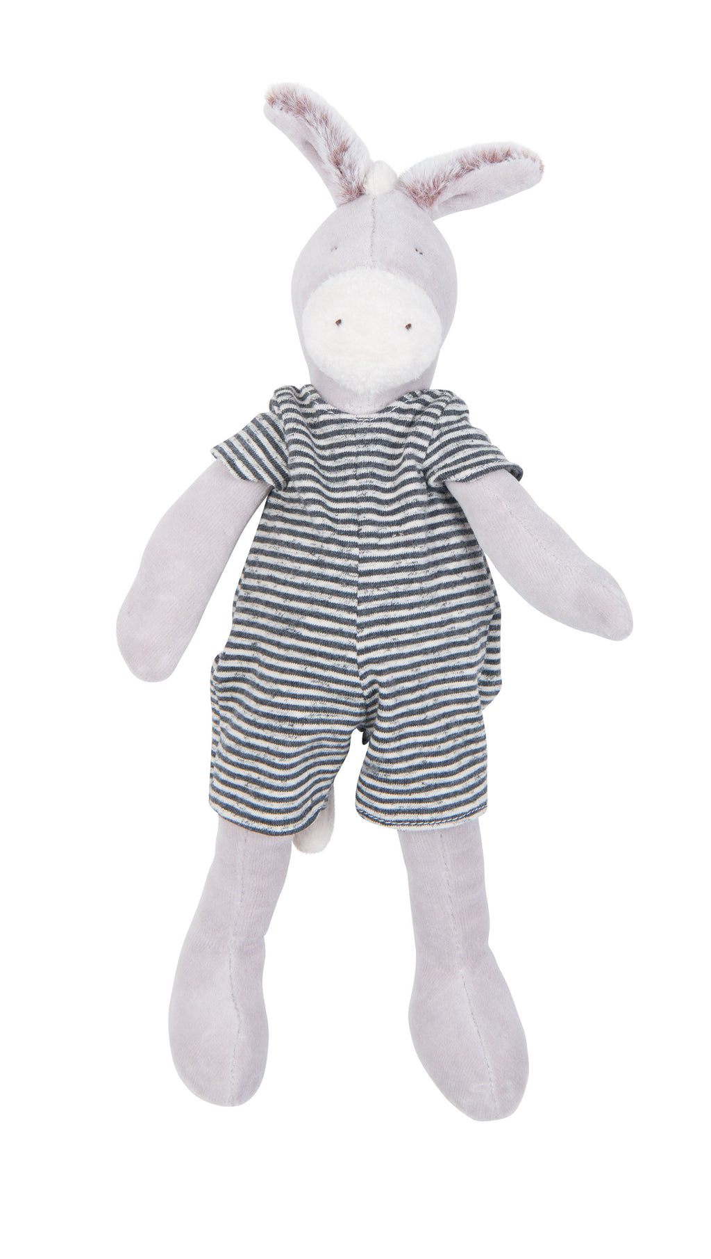 Barnabé the Donkey, with his soft little ears and all dressed in stripes, is just waiting to enjoy gentle cuddles with baby! Suitable from newborn, but still enjoyed many years later. 