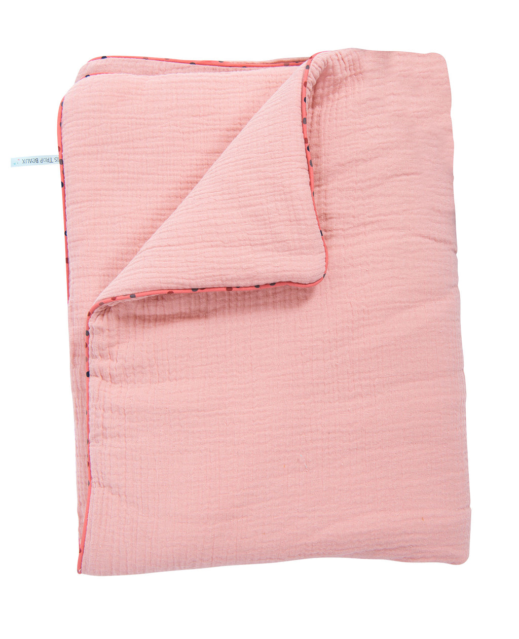 Moulin Roty | 100% Cotton Blanket | Pink | Size: 90cm x 70 cm