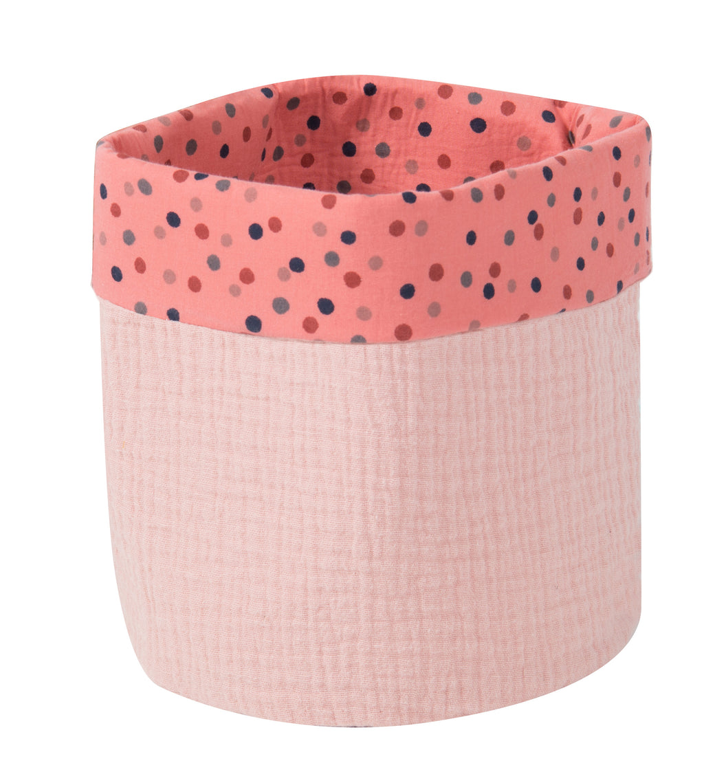 Moulin Roty | 100% Cotton Round Basket | Pink
