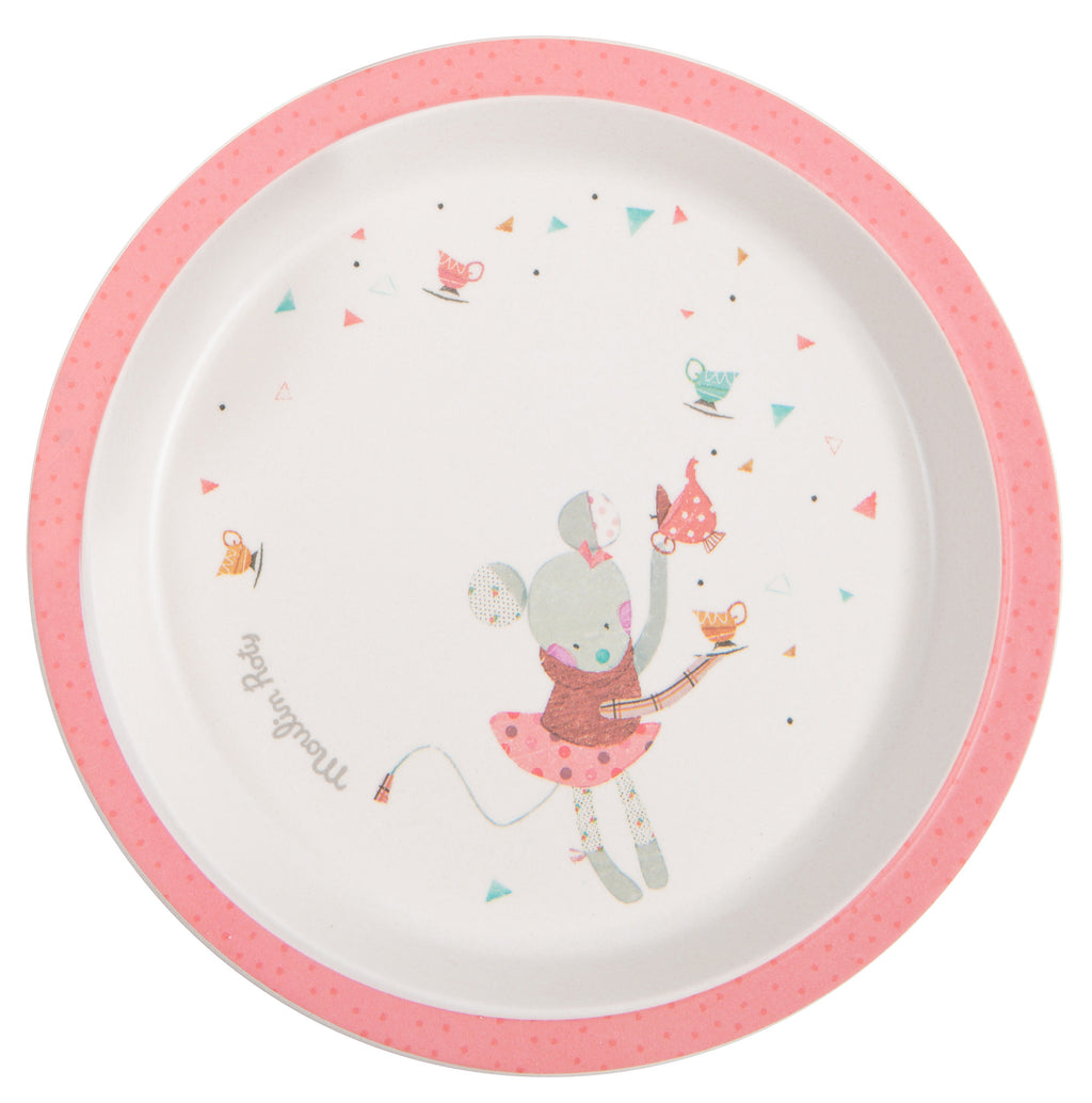 Moulin Roty | Bamboo Plate | Pink | Age: 0+