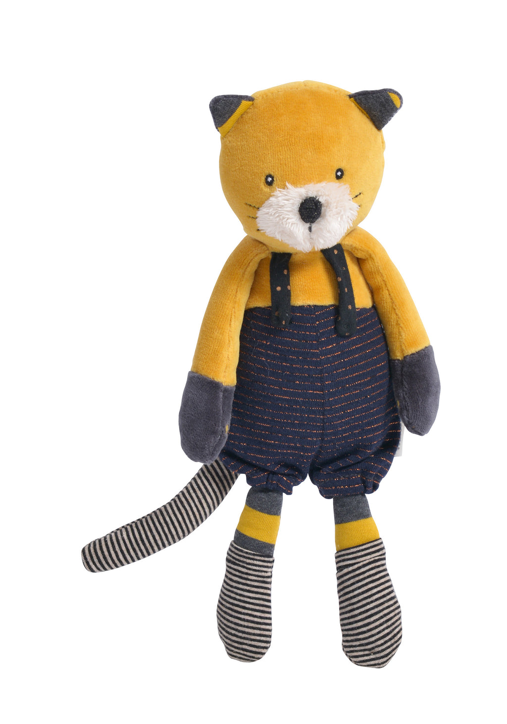 Moulin Roty | Cotton Soft Toy | 'Les Moustaches' Lulu The Cat | Size: 27cm | Age: 0+