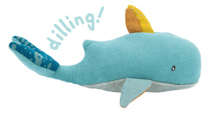 Moulin Roty | Fabric Rattle | Whale | Size: 18cm | Age: 0+