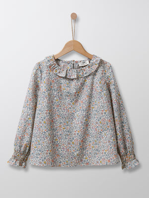 Cyrillus Paris | Girl's Liberty Blouse with Peter Pan Collar | 100% Cotton | Floral | 3Y, 4Y, 6Y