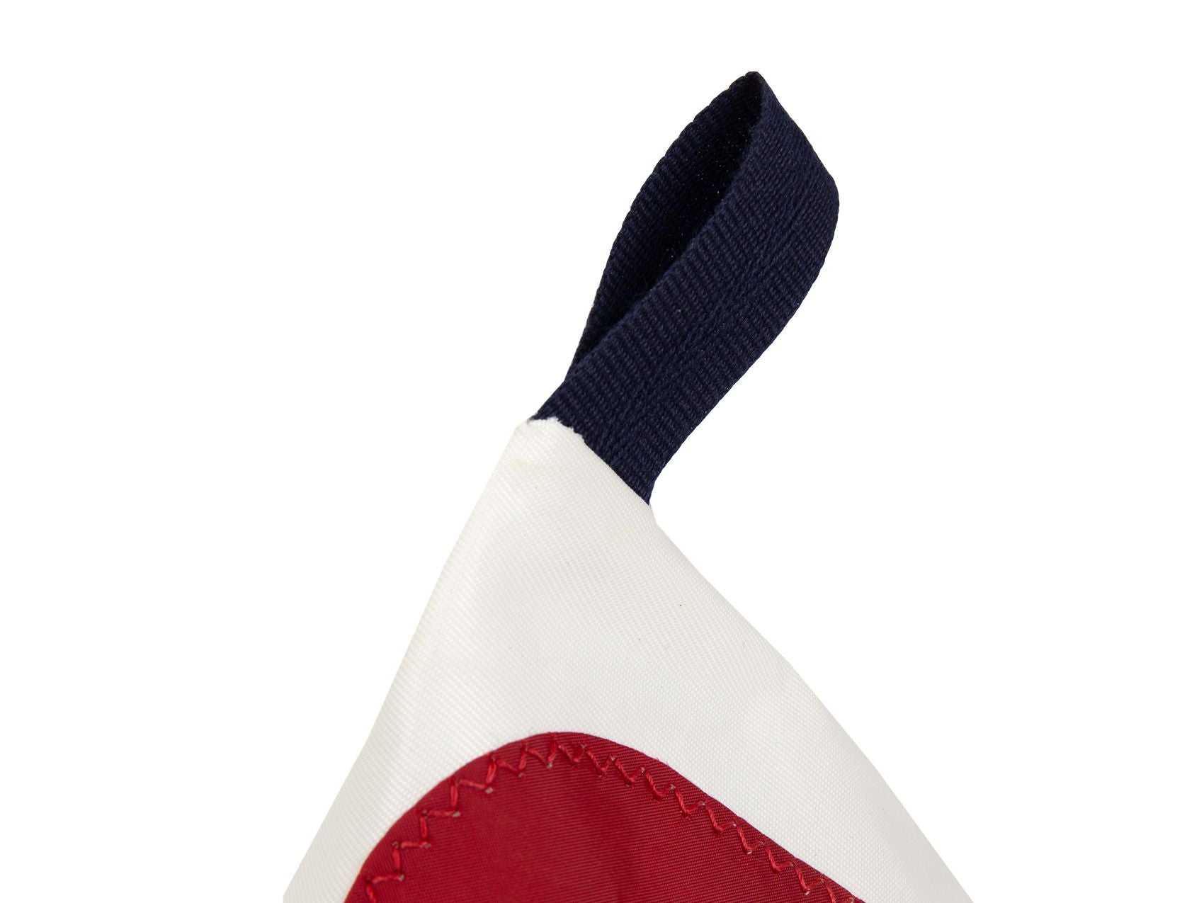 Made of white and red Dacron sail and navy stripes canvas, and adorned with an oversized red number '6', this pyramid-shaped door stopper will add a splash of colour and nautical character to your interior!
