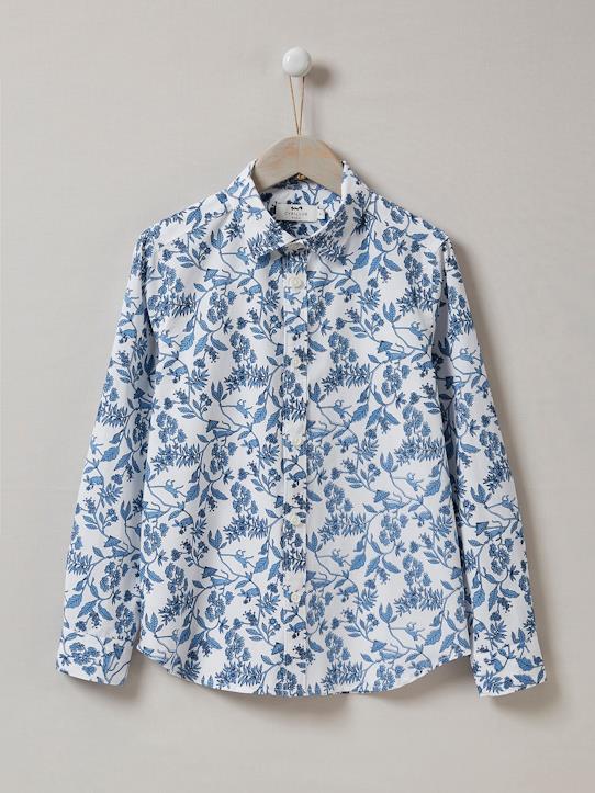 Cyrillus Paris | Boy's shirt | 100% Cotton | White/ Monkey print | Size 6-8Y