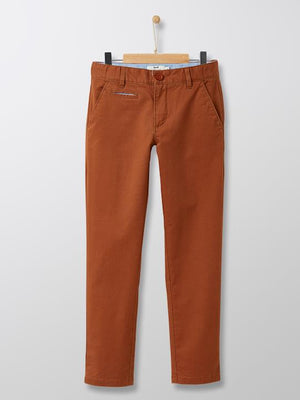 Cyrillus Paris | Boy's chino trousers | Cotton | Sandalwood | Size 6-8Y