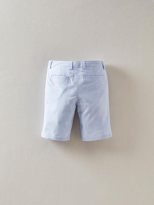 Cyrillus Paris | Boy's Oxford cloth Bermuda shorts | 100% Cotton | Blue | Size 6-8Y