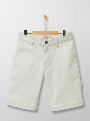 Cyrillus Paris | Boy's utility Bermuda shorts | Cotton | Vanilla | Size 6-8Y