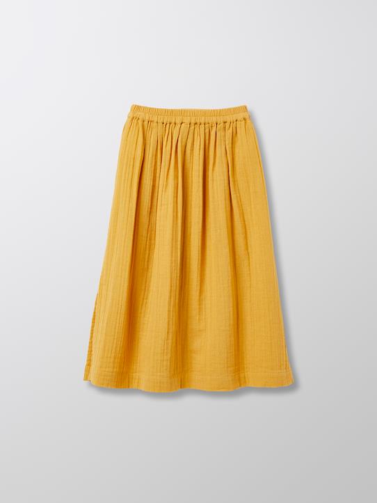 Cyrillus Paris | Girl's long skirt | 100% Cotton | Saffron | Size 6-8Y