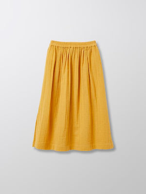 Cyrillus Paris | Girl's long skirt | 100% Cotton | Saffron | Size 6-8Y