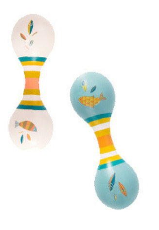 Moulin Roty | Solid Wood Double Maracas | Olga's Travels collection | Age: 0+
