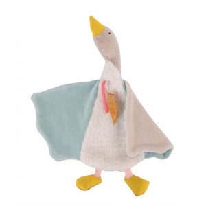 Moulin Roty | Cotton Comforter | Olga The Goose | Pastel Colours | Size: 35cm | Age: 0+