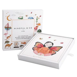 26 hand-illustrated, beautifully crafted yoga cards for kids. Box and Butterfly Card.