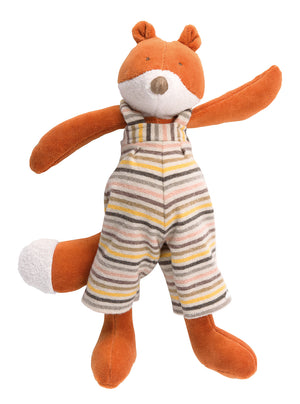 Moulin Roty | Cotton Soft Toy | 'La Grande Famille' Gaspard The Fox in Dungarees | Size: 30cm | Age: 0+