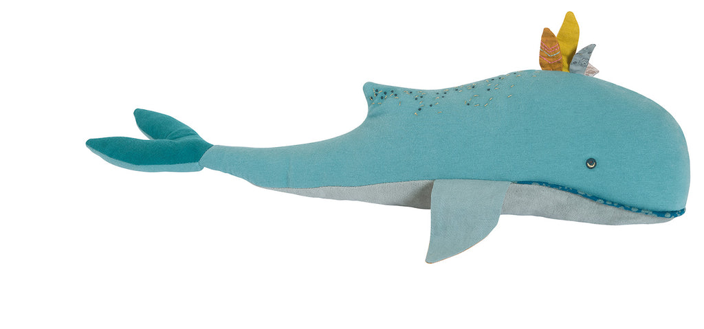 Moulin Roty | Large Whale Soft Toy | Blue | Size: 90cm | Age: 10M+