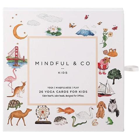 26 hand-illustrated, beautifully crafted yoga cards for kids. Here is the box.