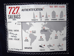 727 Sailbags | Maxi No. 472 Bean Bag | Sail & Marine-Grade Canvas  | White & Light Blue | Size 140cm x 140cm