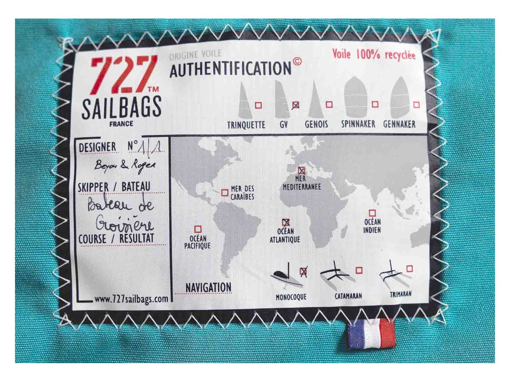 727 Sailbags | Filled Maxi Bean Bag | Sail & Marine-Grade Canvas  | White & Light Blue | Size 140cm x 140cm | FILLING + AUCKLAND METRO DELIVERY INCLUDED